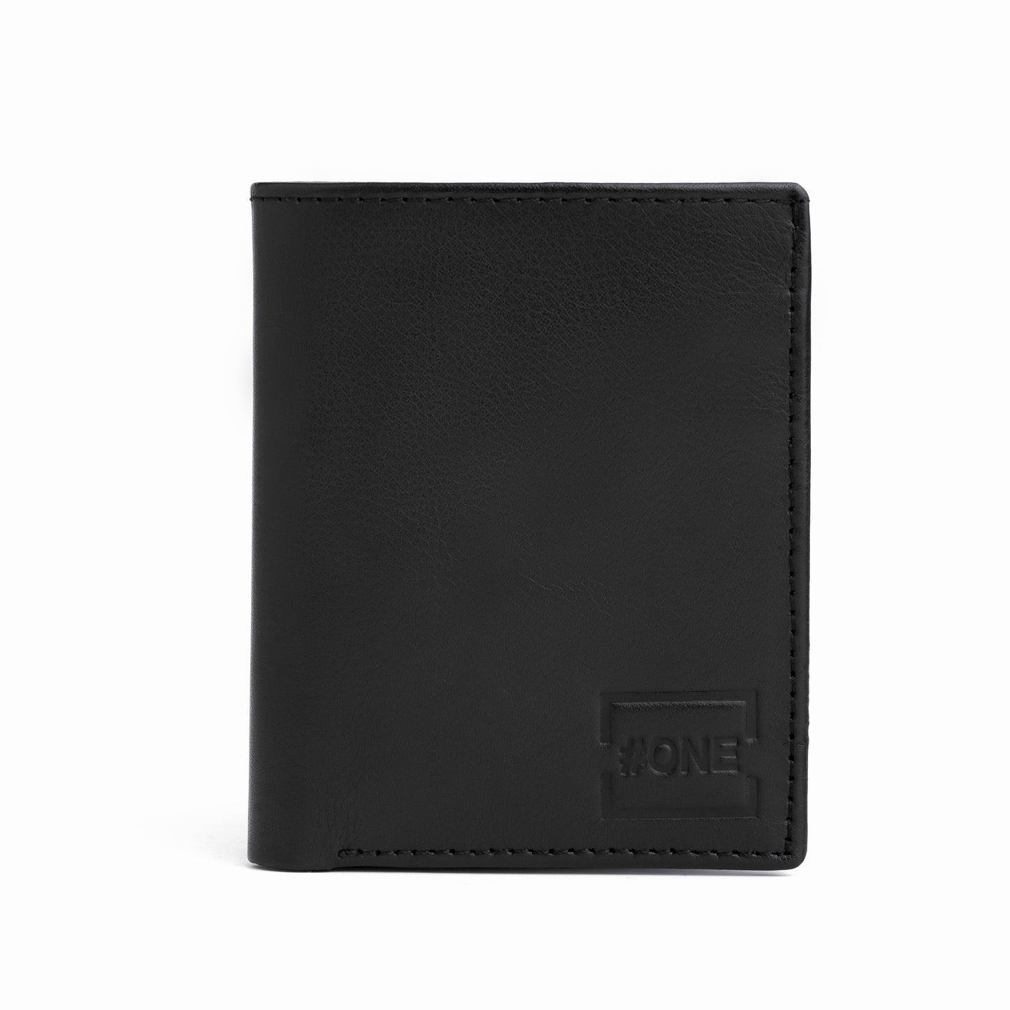 Book Style Leather Wallet - Plain Black