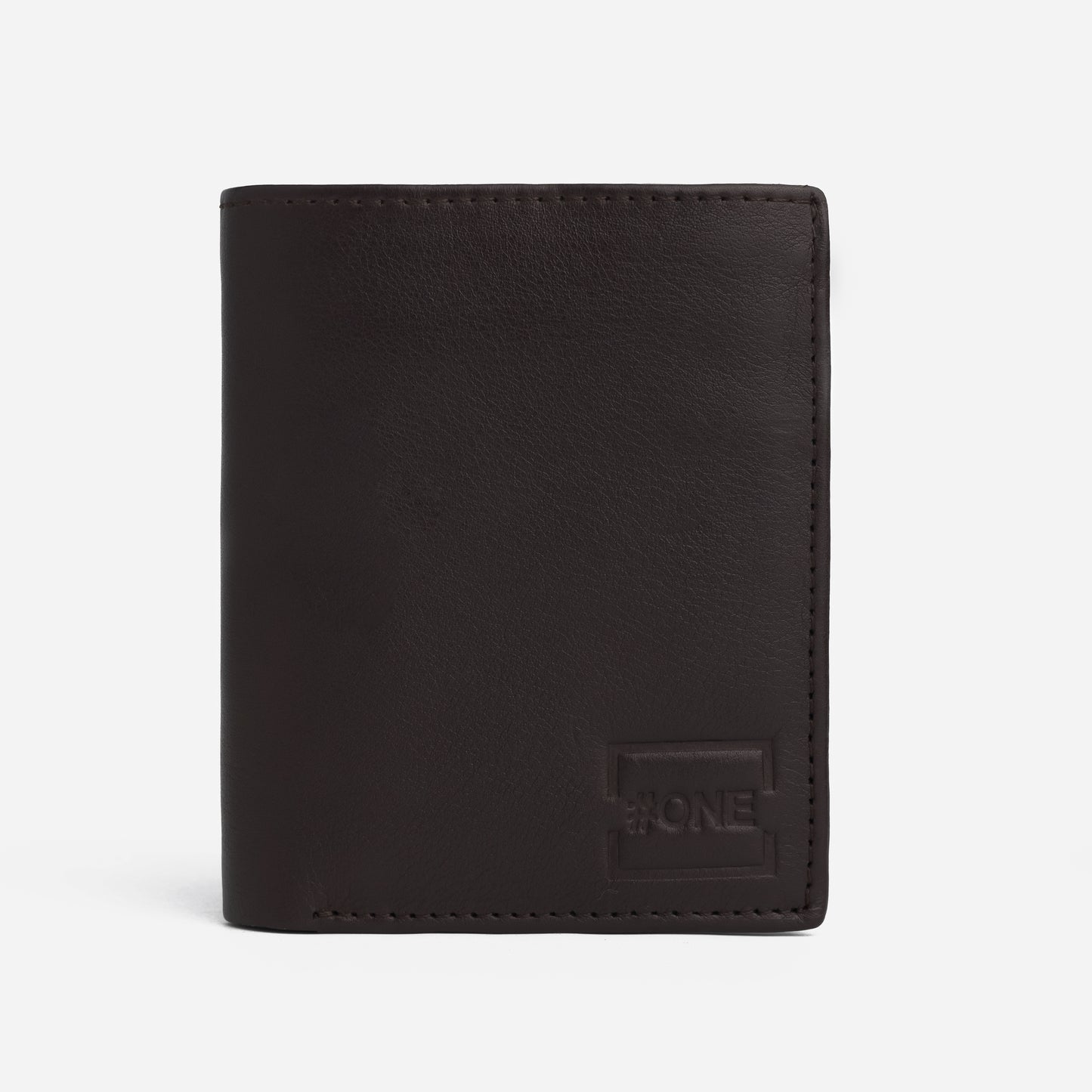Book Style Leather Wallet - Dark Brown