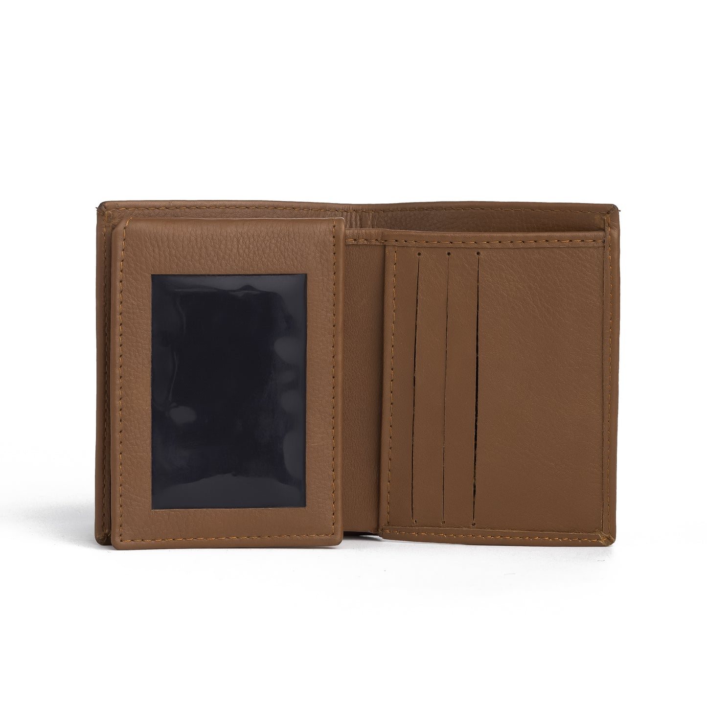 Book Style Leather Wallet - Brown