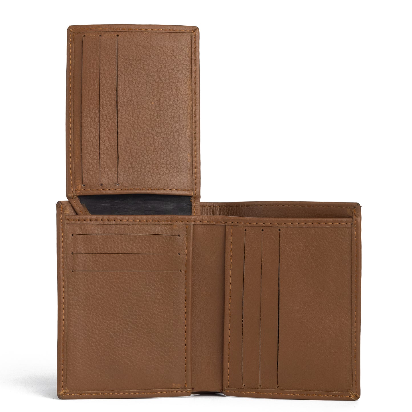 Book Style Leather Wallet - Brown