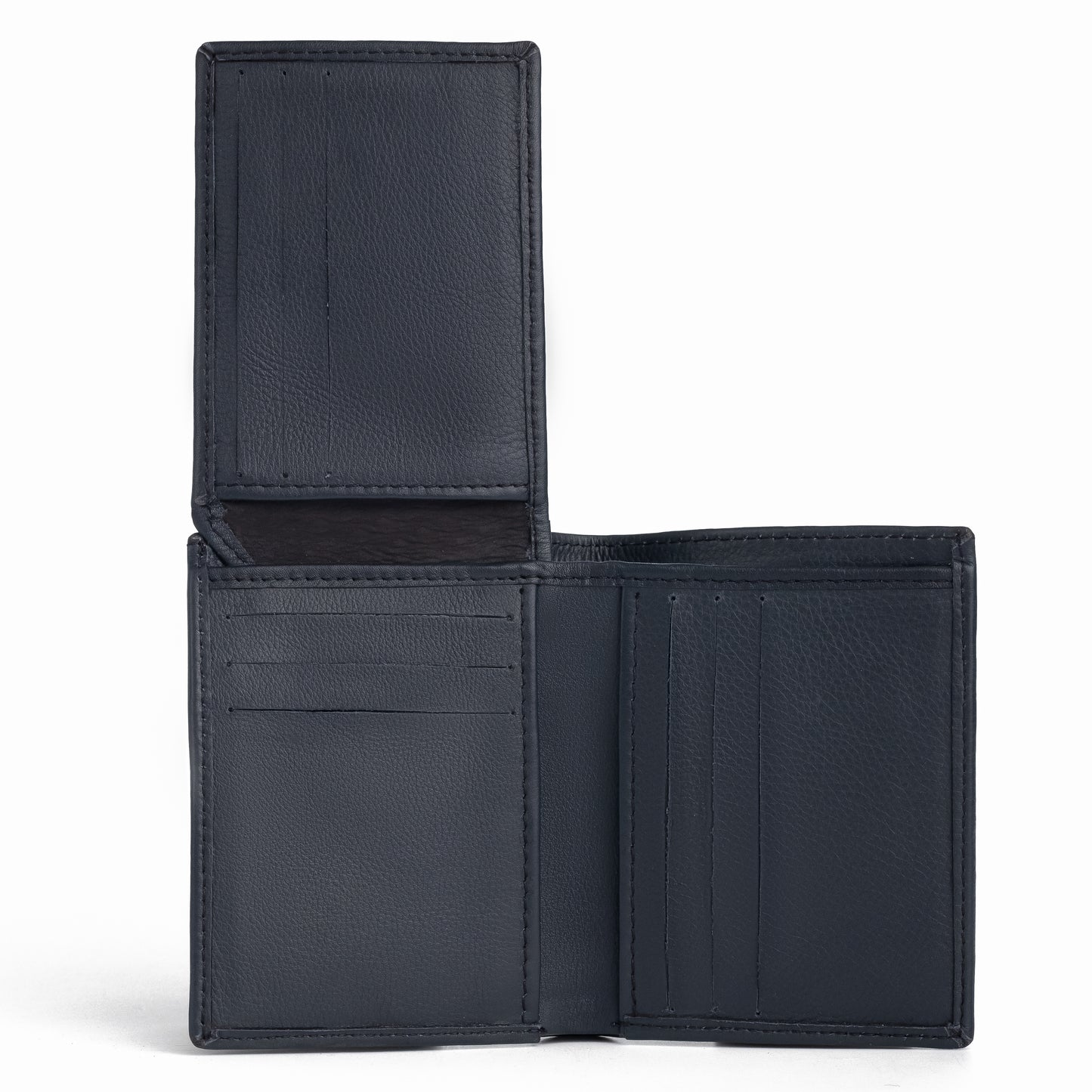 Book Style Leather Wallet - Blue