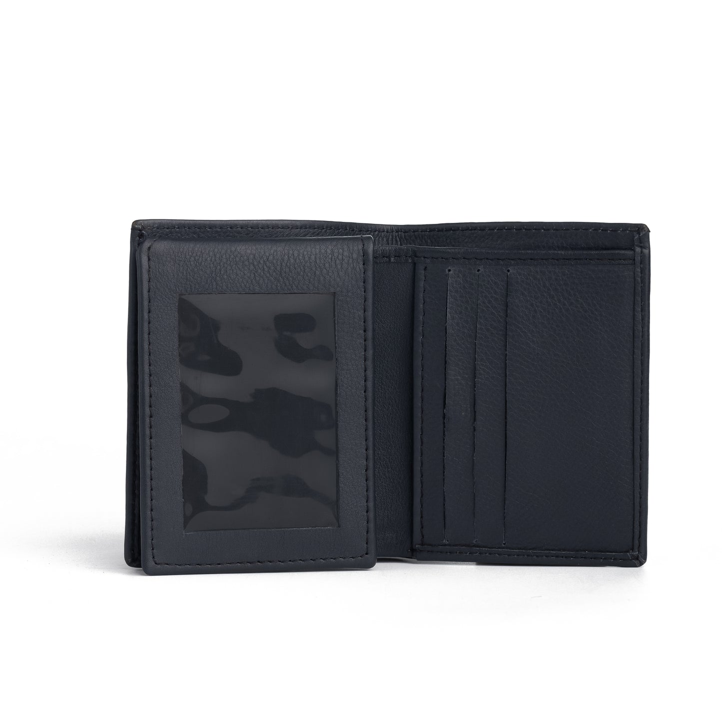 Book Style Leather Wallet - Blue