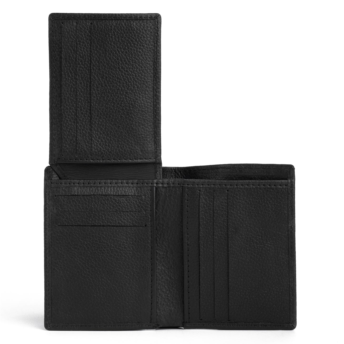 Book Style Leather Wallet - Black