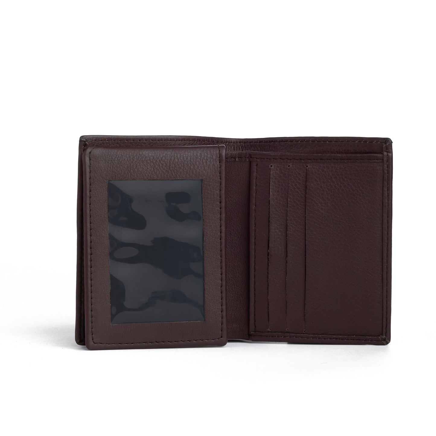 Book Style Leather Wallet - Maroon